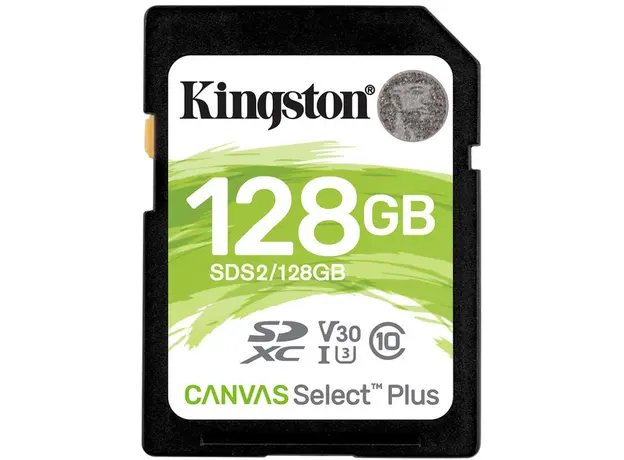 Kingston SDXC 128GB Canvas Select Plus Class 10 UHS-I U3V30 (SDS2/128GB) 