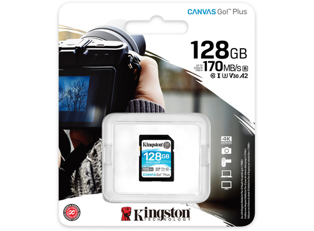 Kingston SDXC 128GB Canvas Go! Plus Class 10 UHS-I U3V30 (SDG3/128GB) - изображение 3 Kingston SDXC 128GB Canvas Go! Plus Class 10 UHS-I U3V30 (SDG3/128GB) - изображение 3