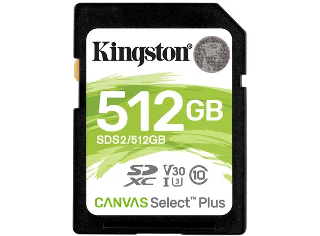 Kingston SDXC 512GB Canvas Select Plus Class 10 UHS-I U3V30 (SDS2/512GB) 