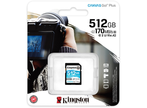 Kingston SDXC 512GB Canvas Go! Plus Class 10 UHS-I U3V30 (SDG3/512GB) - изображение 3 Kingston SDXC 512GB Canvas Go! Plus Class 10 UHS-I U3V30 (SDG3/512GB) - изображение 3