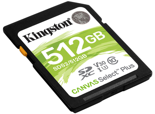 Kingston SDXC 512GB Canvas Select Plus Class 10 UHS-I U3V30 (SDS2/512GB) - зображення 2 Kingston SDXC 512GB Canvas Select Plus Class 10 UHS-I U3V30 (SDS2/512GB) - зображення 2