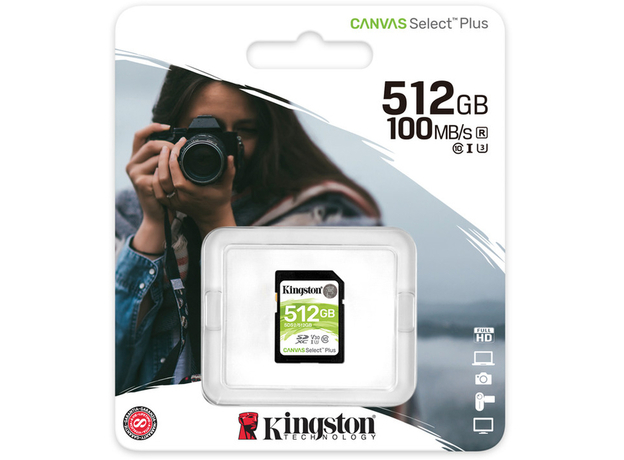 Kingston SDXC 512GB Canvas Select Plus Class 10 UHS-I U3V30 (SDS2/512GB) - зображення 3 Kingston SDXC 512GB Canvas Select Plus Class 10 UHS-I U3V30 (SDS2/512GB) - зображення 3