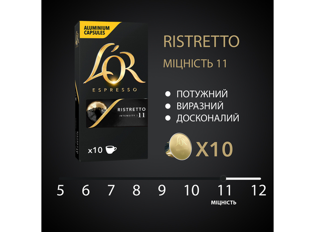 Набор кофе в капсулах L’OR Ristretto 10 упаковок x 10 шт (100 капсул) совместимы с Nespresso 100% Арабика (8711000891650) - изображение 3