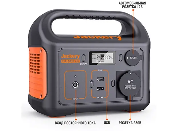 Зарядная станция Jackery Explorer 240Wh 200W Black/Orange - изображение 9