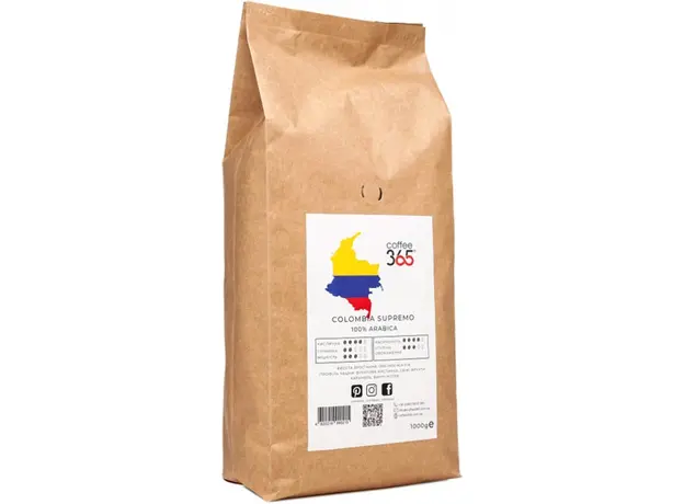 Кофе в зернах Coffee365 Colombia Supremo 1 кг (4820219990215) 