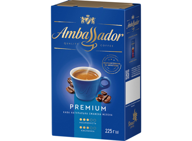 Кава мелена Ambassador Premium 225 г (8720254065205)  Кава мелена Ambassador Premium 225 г (8720254065205)