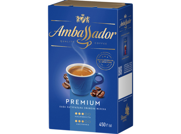 Кофе молотый Ambassador Premium 450 г (8720254065229)  Кофе молотый Ambassador Premium 450 г (8720254065229)