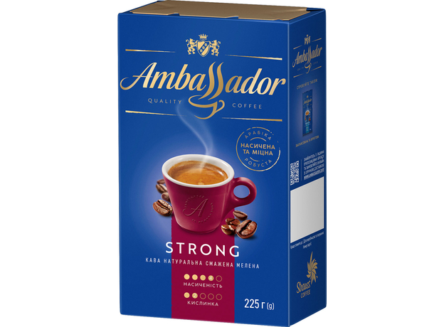Кофе молотый Ambassador Strong 225 г (8720254065243)  Кофе молотый Ambassador Strong 225 г (8720254065243)