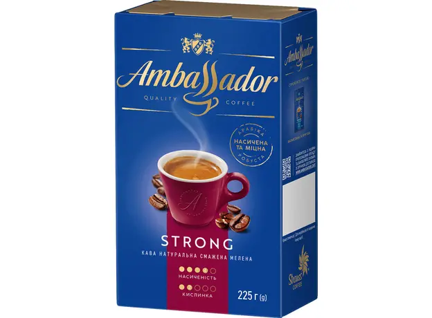 Кофе молотый Ambassador Strong 225 г (8720254065243) 