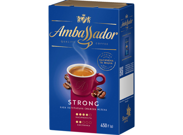 Кофе молотый Ambassador Strong 450 г (8720254065267)  Кофе молотый Ambassador Strong 450 г (8720254065267)