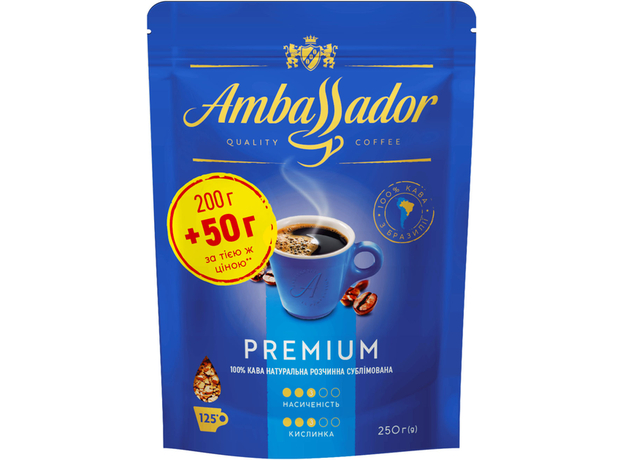 Кофе растворимый Ambassador Premium 250 г (8720254065700) 