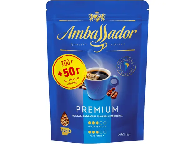 Кофе растворимый Ambassador Premium 250 г (8720254065700) 