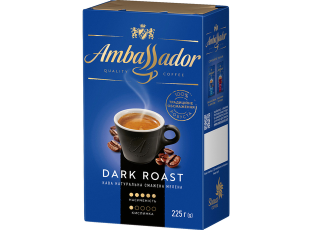 Кофе молотый Ambassador Dark Roast 225 г (8720254065601) 
