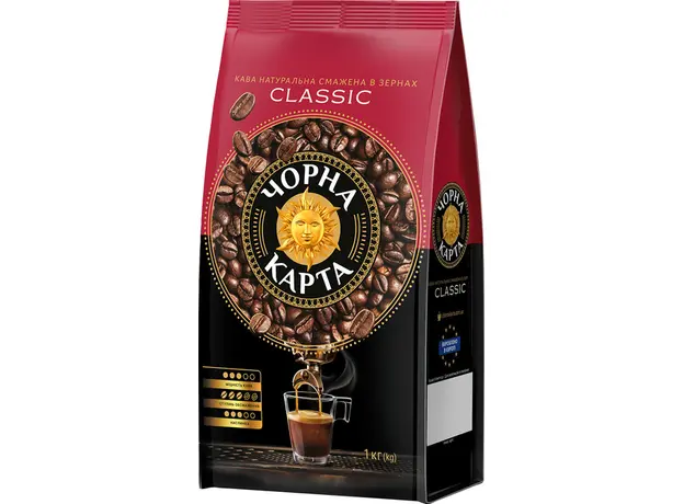 Кава у зернах Чорна Карта Classic 1000 г (8720254065458) 