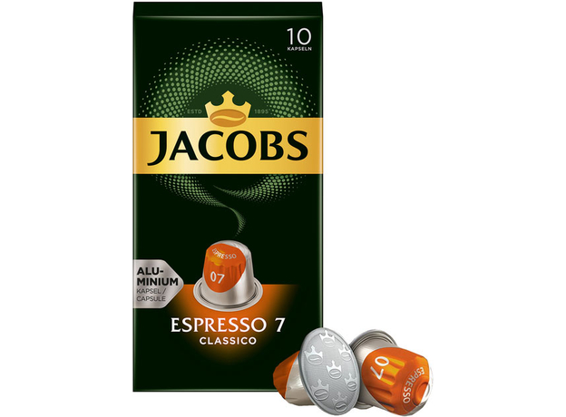 Упаковка кофе молотого в капсулах Jacobs Espresso 7 Classico совместимы с Nespresso 10 пачек x 10 шт (8711000376003) - изображение 2 Упаковка кофе молотого в капсулах Jacobs Espresso 7 Classico совместимы с Nespresso 10 пачек x 10 шт (8711000376003) - изображение 2