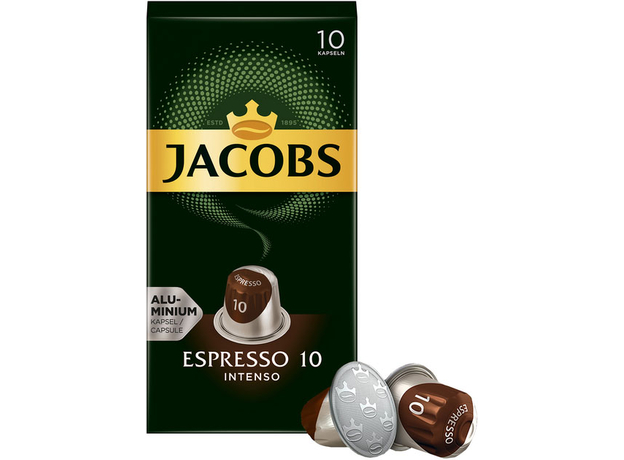 Упаковка кофе молотого в капсулах Jacobs Espresso 10 Intenso совместимы с Nespresso 10 пачек x 10 шт (8711000376027) - изображение 2 Упаковка кофе молотого в капсулах Jacobs Espresso 10 Intenso совместимы с Nespresso 10 пачек x 10 шт (8711000376027) - изображение 2
