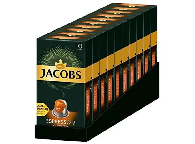 Упаковка кофе молотого в капсулах Jacobs Espresso 7 Classico совместимы с Nespresso 10 пачек x 10 шт (8711000376003) 