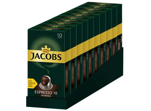 Упаковка кофе молотого в капсулах Jacobs Espresso 10 Intenso совместимы с Nespresso 10 пачек x 10 шт (8711000376027)  Упаковка кофе молотого в капсулах Jacobs Espresso 10 Intenso совместимы с Nespresso 10 пачек x 10 шт (8711000376027)