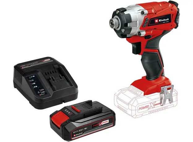 Шуруповерт аккумуляторный ударный Einhell X-Change TE-CI 18/1 Li Solo (4510034) - изображение 4
