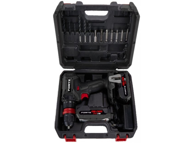 Аккумуляторный шуруповерт Forte CDR-21ASC 21В 2А (BP123611) - изображение 2 Аккумуляторный шуруповерт Forte CDR-21ASC 21В 2А (BP123611) - изображение 2