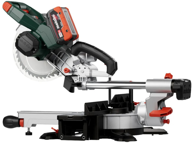 Аккумуляторная бесщеточная торцовочная пила Metabo KGS 18 LTX BL 216 18V 2x8Ah LiHD с протяжкой (614216810) - изображение 6 Аккумуляторная бесщеточная торцовочная пила Metabo KGS 18 LTX BL 216 18V 2x8Ah LiHD с протяжкой (614216810) - изображение 6