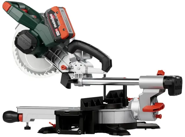 Аккумуляторная бесщеточная торцовочная пила Metabo KGS 18 LTX BL 216 18V 2x8Ah LiHD с протяжкой (614216810) - изображение 6