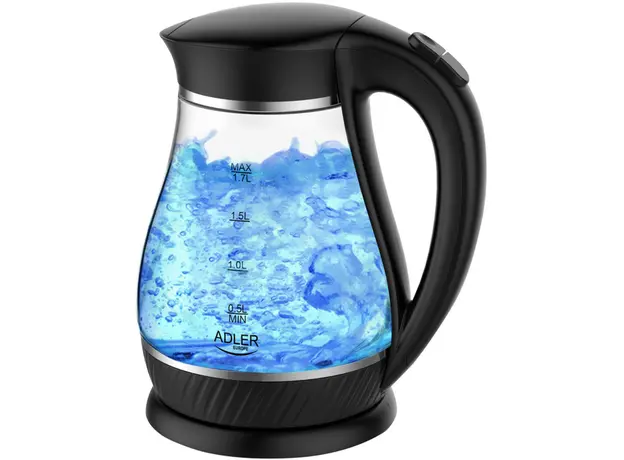 Электрочайник стеклянный ADLER AD 1274 black 
