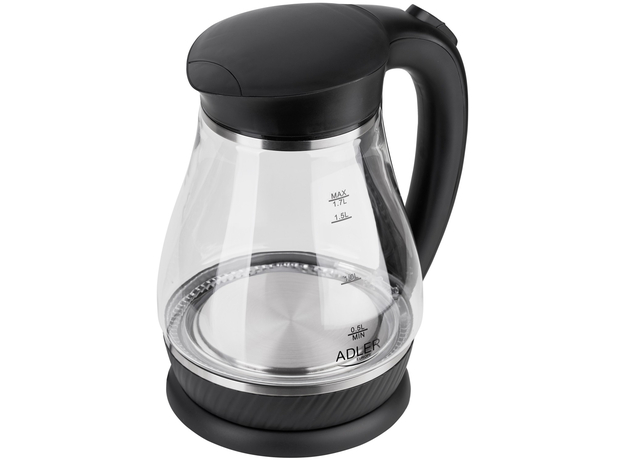 Електрочайник скляний ADLER AD 1274 black - зображення 2 Електрочайник скляний ADLER AD 1274 black - зображення 2