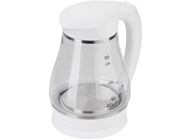 Електрочайник скляний з підсвічуванням ADLER AD 1274 white - зображення 2