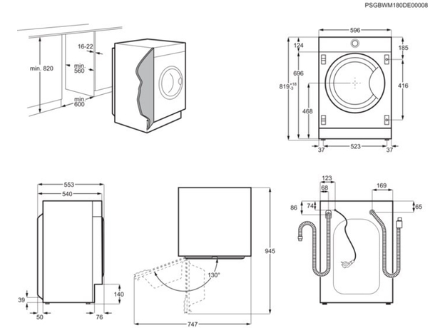 Вбудована пральна машина ELECTROLUX EW7W368SIU - зображення 9 Вбудована пральна машина ELECTROLUX EW7W368SIU - зображення 9