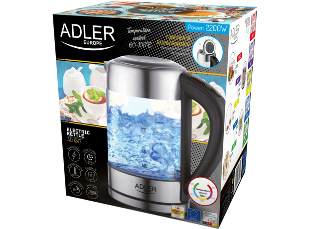 Електрочайник Adler AD 1247 скляний - зображення 5 Електрочайник Adler AD 1247 скляний - зображення 5