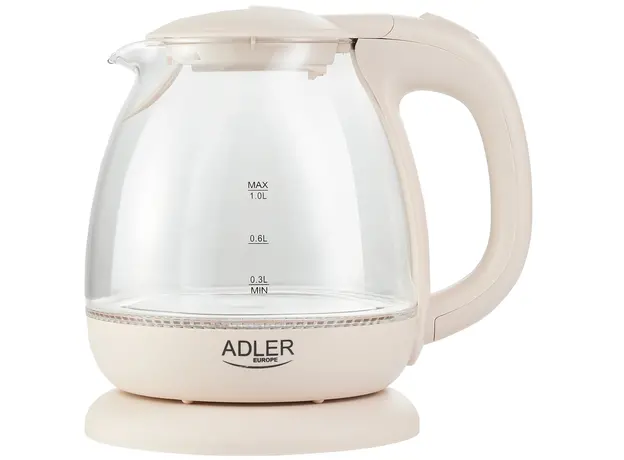 Електрочайник скляний Adler (AD 1283C), Колір виробу: Бежевий - зображення 2