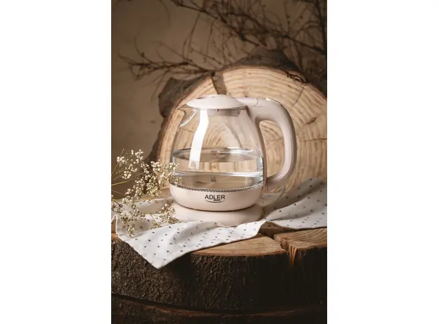 Електрочайник скляний Adler (AD 1283C), Колір виробу: Бежевий - зображення 5