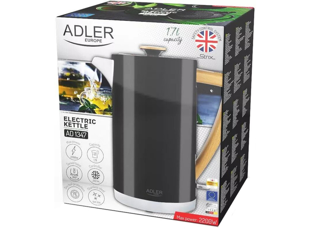 Электрочайник Adler AD 1347 Black 1.5 л, Цвет изделия: Черный - изображение 8 Электрочайник Adler AD 1347 Black 1.5 л, Цвет изделия: Черный - изображение 8