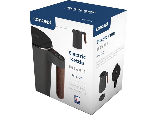 Електрочайник Concept Norwood RK3305 1.5 л Антрацит (8595631028605), Колір виробу: Антрацит - зображення 7 Електрочайник Concept Norwood RK3305 1.5 л Антрацит (8595631028605), Колір виробу: Антрацит - зображення 7