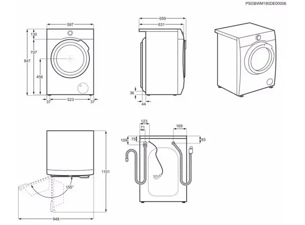 Пральна машина з сушінням AEG LWR73964BU - зображення 5
