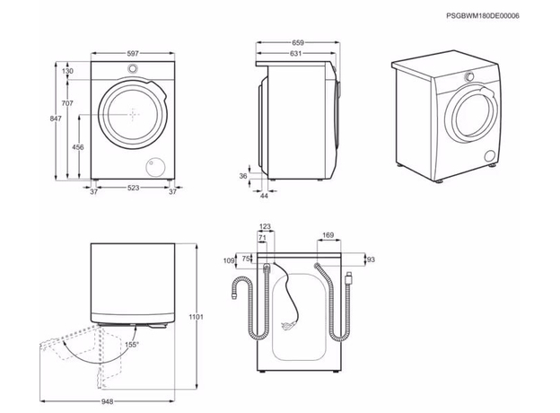 Пральна машина з сушінням AEG LWR85165AU - зображення 5