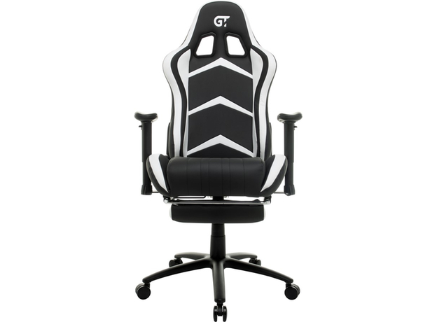 Кресло для геймеров с подставкой для ног GT RACER X-2534-F Black/White - изображение 2