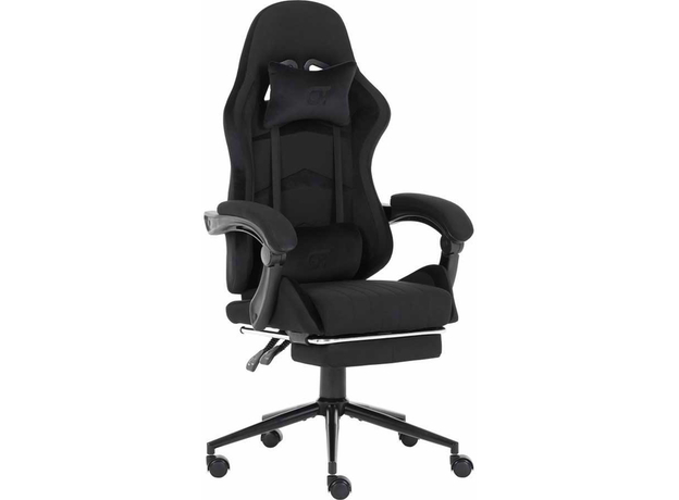 Игровое кресло с подставкой для ног GT RACER X-2324 Fabric Gray/Black Suede - изображение 2