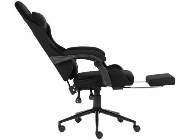 Игровое кресло с подставкой для ног GT RACER X-2324 Fabric Gray/Black Suede - изображение 4