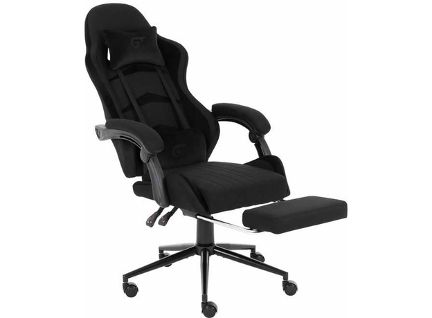 Игровое кресло с подставкой для ног GT RACER X-2324 Fabric Gray/Black Suede - изображение 5