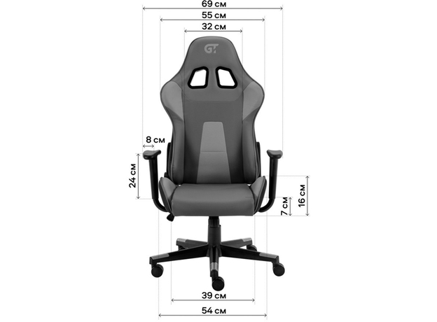 Кресло для геймеров GT RACER X-2316 Fabric Gray/Gray - изображение 6 Кресло для геймеров GT RACER X-2316 Fabric Gray/Gray - изображение 6