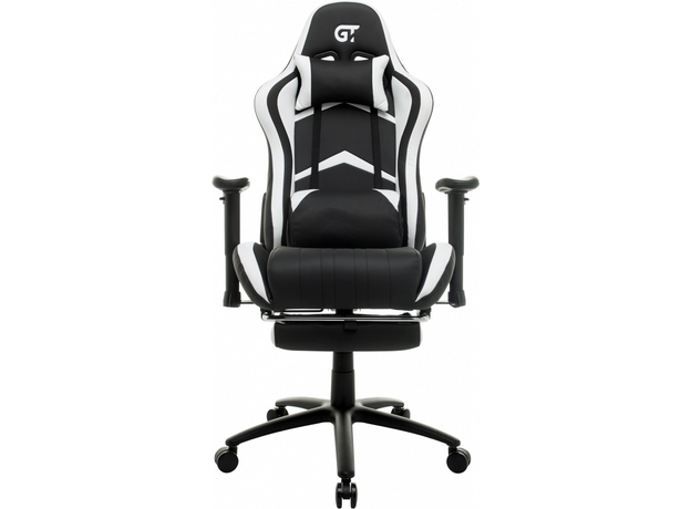 Кресло для геймеров с подставкой для ног GT RACER X-2534-F Black/White 