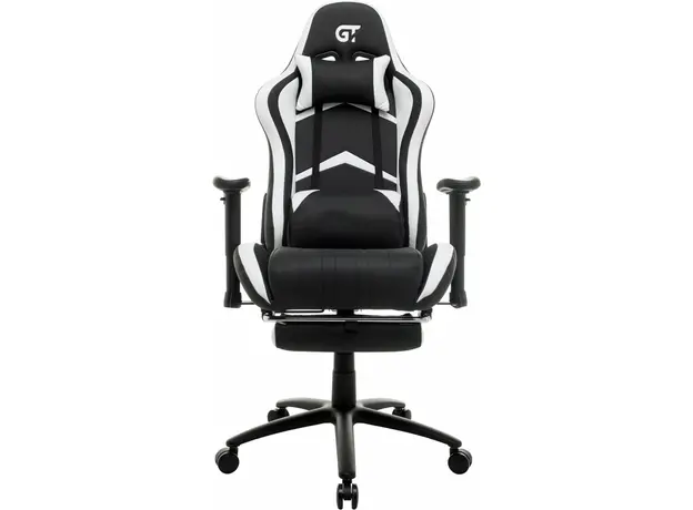 Кресло для геймеров с подставкой для ног GT RACER X-2534-F Black/White 