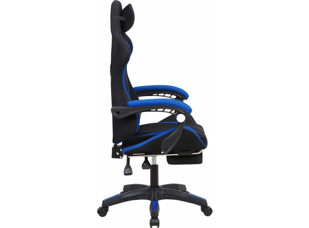 Игровое кресло с подставкой для ног GT Racer X-2324 Fabric Black/Blue - изображение 3