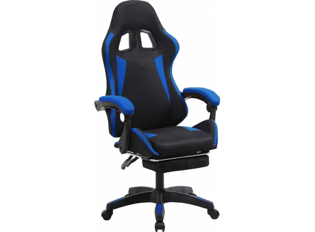 Игровое кресло с подставкой для ног GT Racer X-2324 Fabric Black/Blue - изображение 5