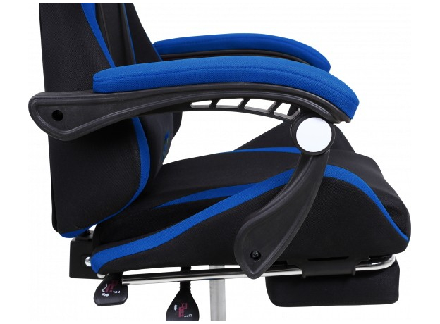Игровое кресло с подставкой для ног GT Racer X-2324 Fabric Black/Blue - изображение 7