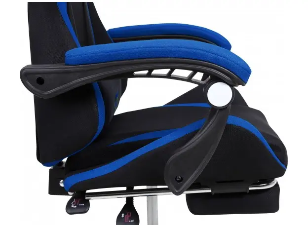 Игровое кресло с подставкой для ног GT Racer X-2324 Fabric Black/Blue - изображение 7