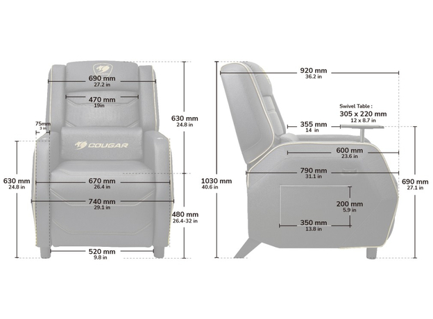 Кресло-софа Cougar Ranger Pro Royal (CGR-RGP-GLB) - изображение 19 Кресло-софа Cougar Ranger Pro Royal (CGR-RGP-GLB) - изображение 19