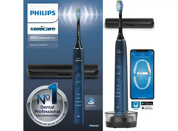 Электрическая зубная щетка PHILIPS Sonicare HX9911/88 Diamond Clean 9000, Основной цвет: Голубой 
